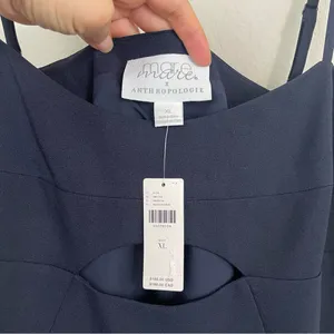 NEW Anthropologie Mare‎ Mare Navy Cut Out Shift Mini Dress Size XL thumbnail 5