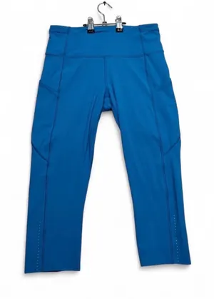 Blue Lululemon capri leggings with pockets #activewear #athleisure thumbnail 1
