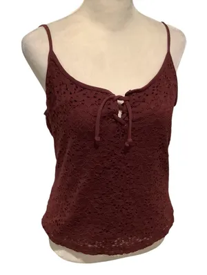 Hollister Lace-Up Maroon Fully lined Camisole thumbnail 1