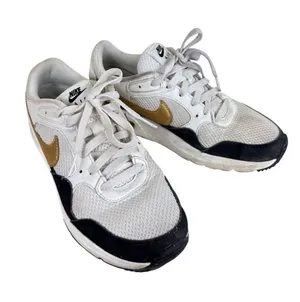 Nike Air Max SE Trainer White Black Gold DV-6842-001 Lace Up Sneakers Size 7.5‎ thumbnail 1