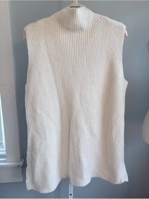 Lauren Ralph Lauren Cream Cable Knit Mock Neck Sweater Vest 2X thumbnail 4