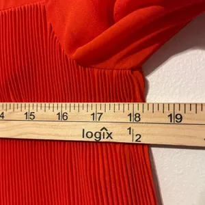 Anthropologie Maeve Edie Pleated Swing Dress Size 8 Orange thumbnail 9