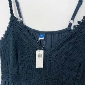 NWT Old Navy Fit & Flare Crochet Bodice Maxi Dress Tidewater Dark Teal size XL thumbnail 5