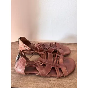 Bed Stu Brown Leather Caged Gladiator Flat Sandals‎ Size 8 thumbnail 6