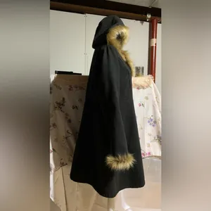 Black Faux Fur Trimmed Jacket thumbnail 8