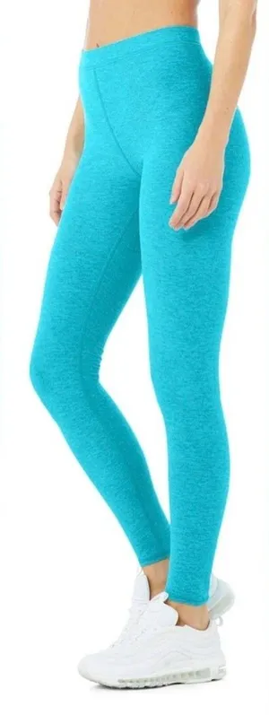 NWT ALO high waist flow leggings bright aqua blue heather white xs thumbnail 1