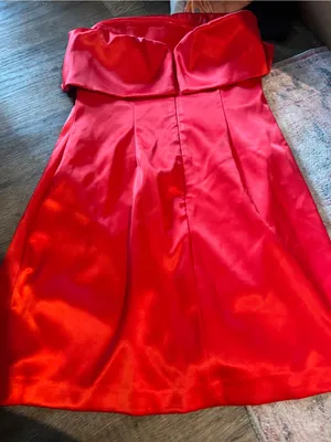 Endless rose Red Strapless Satin Dress - Classic Evening Look thumbnail 5