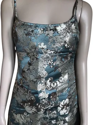 Urban Outfitters Blue and Silver Patterned Dress thumbnail 3