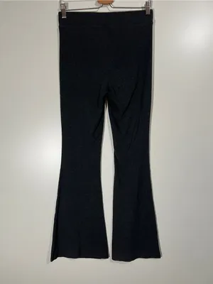 Aerie Ribbed Super Flare Pants Dark Gray Size Medium Loungewear thumbnail 4