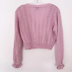 Princess Polly Lyric Cropped Cardigan Pink thumbnail 3