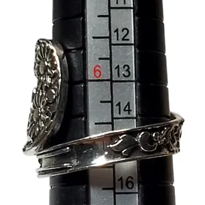 Silver Tone Floral Flowers Size 7 thumbnail 2