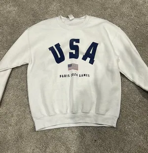 USA 2024 Paris Olympics Crewneck White Size M thumbnail 1
