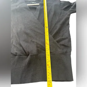 Ann Taylor Factory Black Wrap Front Knit Sweater XS Workwear Business Casual thumbnail 8