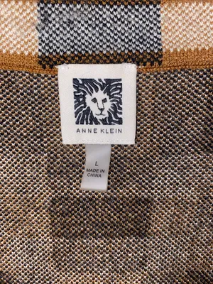 Anne Klein Plaid Sweater Jacket Knit Blazer with gold buttons thumbnail 2