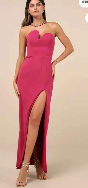 Lulus Iconic Excellence Asymmetrical Strapless Black Maxi Dress thumbnail 1