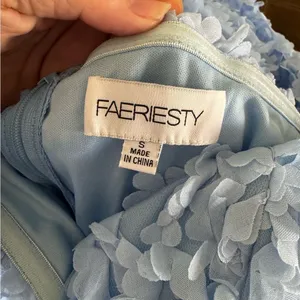 Faeriesty 3D Flower Off Shoulder Dress Size Small Light Blue Prom Homecoming thumbnail 7