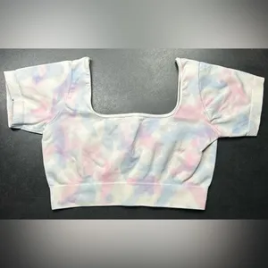 Oh Polly Bo+Tee Size S Limited Edition Seamless Plunge Tie Dye Crop Top thumbnail 2