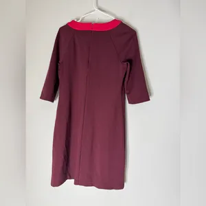 Boden‎ Womens Maroon Pink Colorblock Cut Out Tilly Tunic Shift Dress US6R thumbnail 2