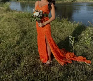 Orange prom dress Size XS thumbnail 2