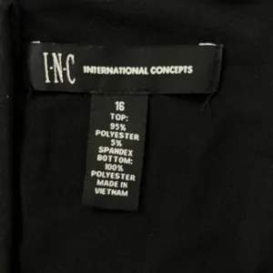 INC International Concepts Faux Wrap Floral Maxi Dress Womens 16 Black Jersey thumbnail 5