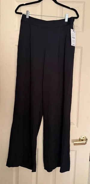 NWT Zara ZW Collection Flowy Pants with Darts thumbnail 1