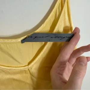 Raquel Allegra Slip Midi Dress Yellow Satin Size Small/4 thumbnail 5