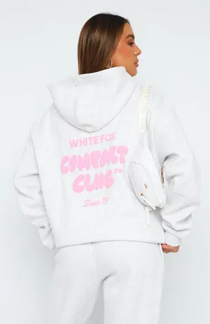 White Fox Grey Comfort Club Hoodie New thumbnail 2