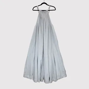 Free People Maxi Dress Blue Paradise and Back Striped Tasseled Flowy Boho Small thumbnail 3