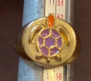 Gold and Purple Vintage Statement Ring thumbnail 1