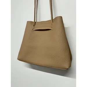 8 Other Reasons Vegan Leather Slouchy Bucket Tote Bag Taupe Neutral Minimal‎ thumbnail 3