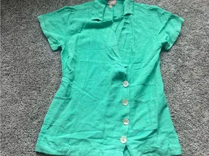 Show Me Your MuMu Green Short-Sleeve Bicoastal Linen Blazer Romper thumbnail 2
