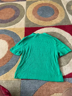 Aritzia Babaton Kelly Green Ribbed Mock Neck Short Sleeve Tee Shirt Size Medium thumbnail 3