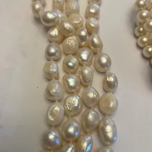 Faux Pearl Jewelry Set- Long Necklace and Floral Bracelet thumbnail 5