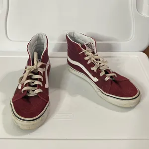 Vans Off the Wall Burgundy High Top Suede Skate Sneakers women’s size 8 thumbnail 2