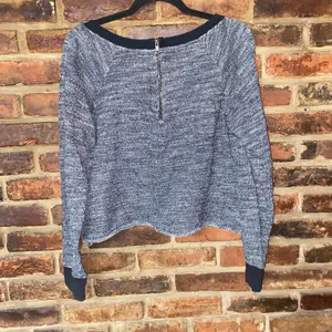 Mossimo Supply Co Black White Knit Back-Zip Sweatshirt Women's Size XL thumbnail 5