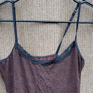 Animal Print LaceTrim Adjustable Spaghetti Strap Lounge Sleep Tank L thumbnail 7