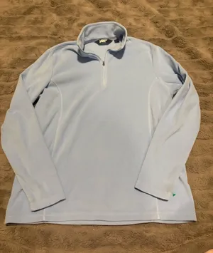 Lands’ End Blue Fleece Quarter Zip Pullover Cozy Soft Jacket M thumbnail 3