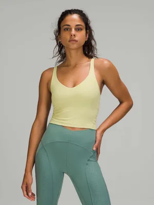 lululemon athletica Light Yellow V-Neck Crop Tank thumbnail 1