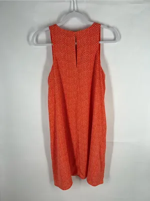 Gap Orange Print Swing Tank Dress Size M‎ Sleeveless Pockets thumbnail 9