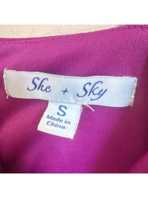 She + Sky Womens Small Magenta Purple Twist Front Cami Dress Tulip Hem Cocktail thumbnail 4