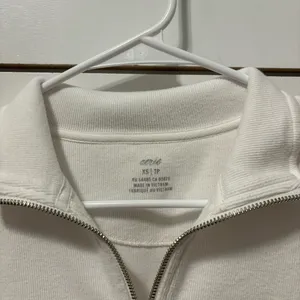 Aerie White Oversized Quarter Zip Pullover thumbnail 4