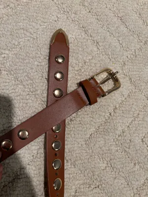 Brown Gold Studded Statement Belt Western Boho thumbnail 3