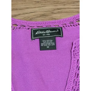 Eddie‎ Bauer Crochet Neck & Sleeve Long Sleeve Women’s Size Medium Cabincore thumbnail 3
