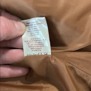 Tan Leather Motorcycle Jacket with Zipper Closure Size M thumbnail 6