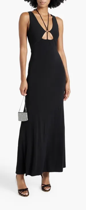 NEW NWT Bec + Bridge Adele Ring Embellished Cutout Maxi Dress Black thumbnail 1