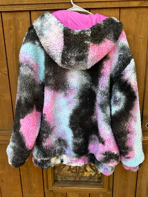 Current Mood Oversized Dolls Kill Cozy Tie Dyed Sherpa Jacket XS thumbnail 3