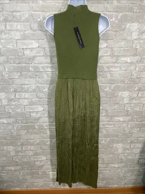 Tribal Femme Sleeveless Twofer Maxi Dress in Olive Green thumbnail 3