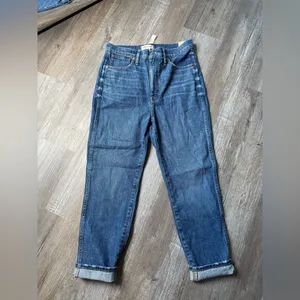 NWT Madewell High Rise Stove Pipe Denim Jeans Relaxed Fit Straight Blue Size 30 thumbnail 3