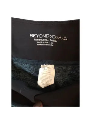 Beyond Yoga Spacedye Strappy Ballet Legging Size M Black/Arctic Teal thumbnail 5