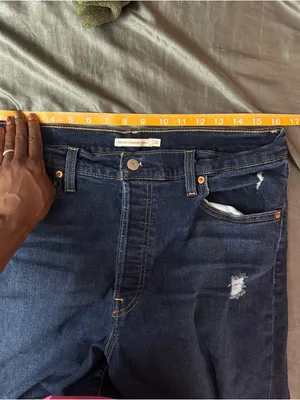 Levi’s women’s ribcage straight ankle jeans distressed dark wash plus size 32 thumbnail 10